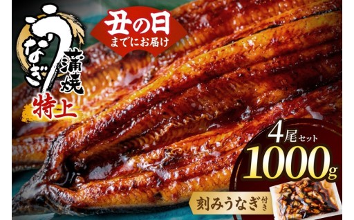 うなぎ蒲焼き4尾セット(約250g×4尾セット)