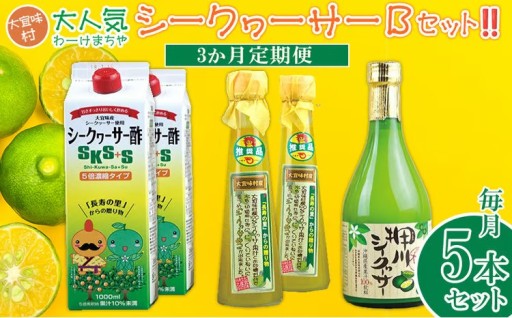 【定期】【大宜味村】シークヮーサー2セット3か月定期便