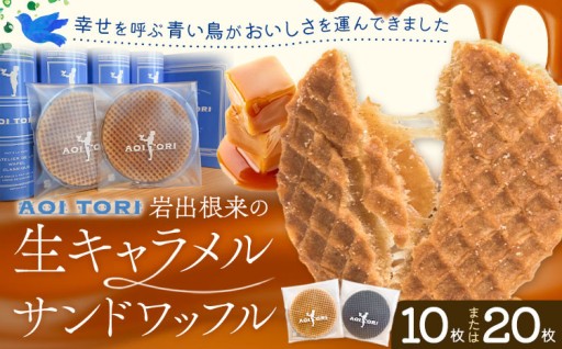 地元で愛される上品な味わい、「岩出根来の生キャラメルサンドワッフル」のご紹介です。