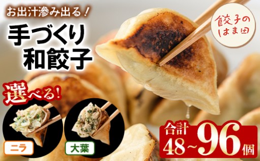 手づくり和餃子(ニラ/大葉餃子・計48～96個)