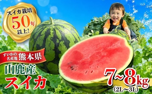 大玉スイカ 7～8kg（2L～3L）【山下農園】 [ZGA001]