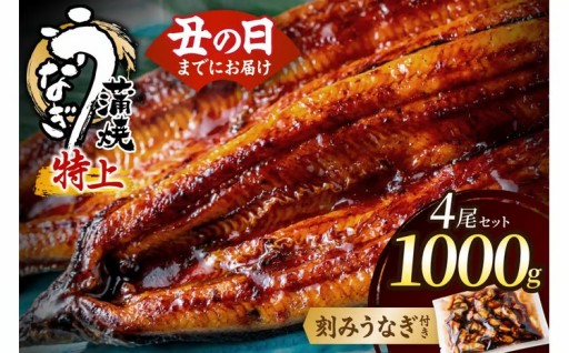 うなぎ蒲焼き4尾セット(約250g×4尾セット)