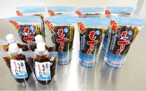 【久米島漁協】塩蔵もずく4kg＆手作りもずくのタレ×4本
