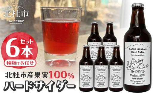 北杜市産果実100％ハードサイダー 6本セット