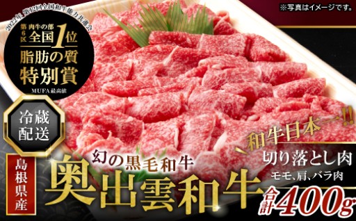 全国大会W受賞！奥出雲和牛切り落し400g（みんなで美味しいを楽しむ！奥出雲和牛）
