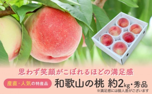 ［農園直送］朝採れ和歌山の桃　約2kg・秀品★2026年6月下旬～8月中旬頃順次発送★