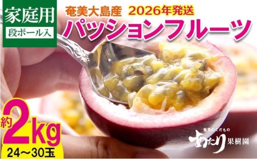 2026年発送【あたり果樹園】奄美パッションフルーツ 家庭用 約2kg 