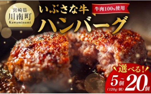 【川南町産】ブランド和牛 いぶさな牛ハンバーグ120g