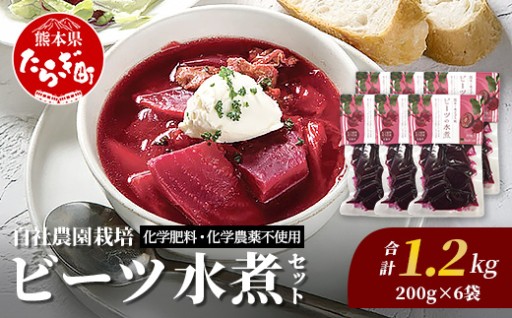 美と健康を意識する方へ！自社農園栽培 ビーツ 水煮 1.2kg(200g×6袋)