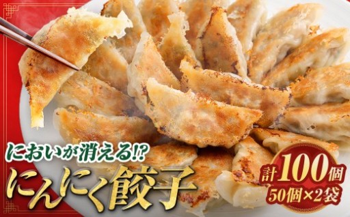 においが消える！？ にんにく餃子 50個 × 2袋 合計100個