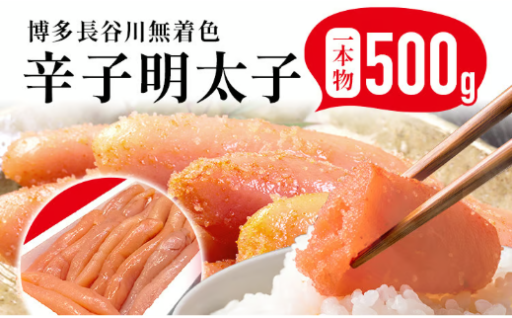 【うま味を感じる上品な味】 博多 長谷川 無着色辛子明太子 500g🥢