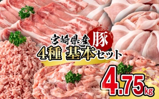 宮崎県産豚肉 満載セット4.75kg 小分け 