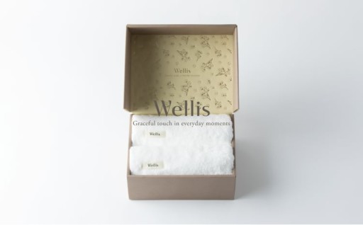 Wellis【極上の肌心地】フェイスタオル2枚 ギフトセット ナチュラルホワイト