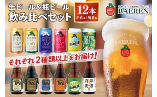 缶ビール×6本＆瓶ビール×6本(計12本) 飲み比べセット