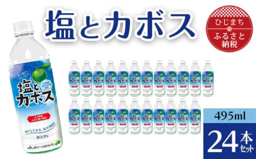 🌞💦暑い日の水分＆塩分補給に！！塩とカボス(495ml×24本)