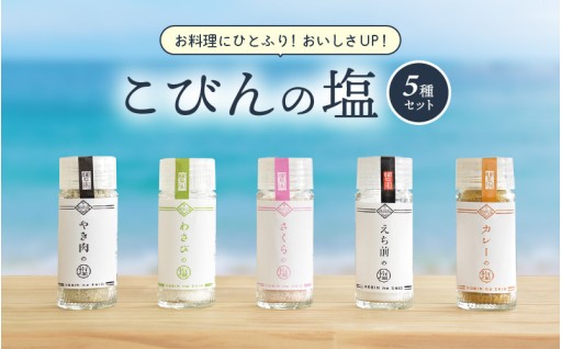 【こびんの塩】越前の塩から作られた5種類の塩セット！