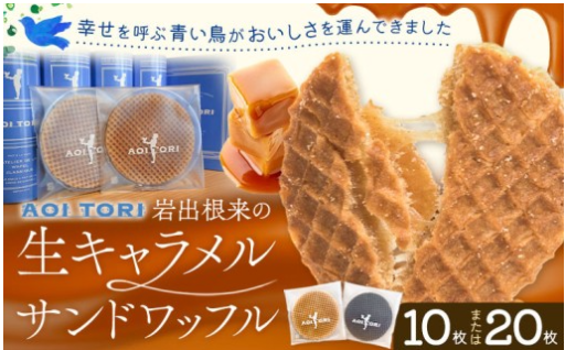 地元で愛される上品な味わい、「岩出根来の生キャラメルサンドワッフル」のご紹介です。