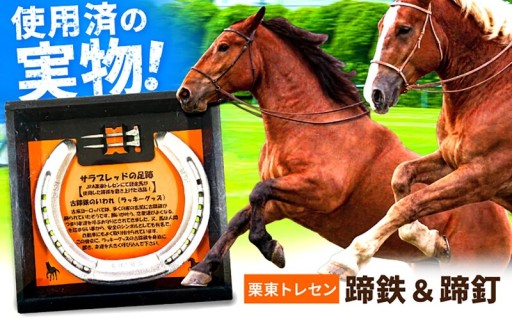 競走馬の足跡が残る本物の蹄鉄