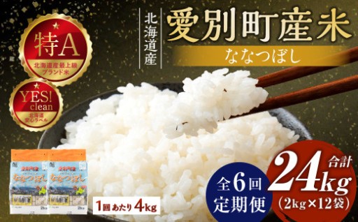 【6回定期便】 愛別町産米 4kg （ななつぼし 2kg×2袋）