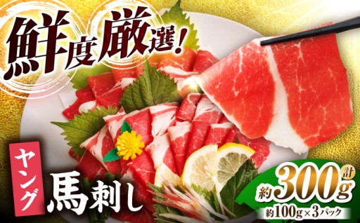 ＼生活応援よか値キャンペーン／ヤング 馬刺し 計300g（3pc）【馬刺しの郷 民守】