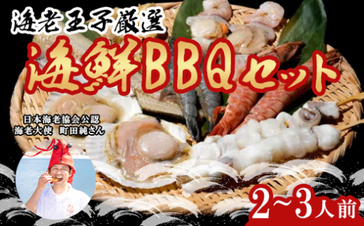 【海鮮BBQセット‼】えび・イカ・ホタテ・つぶ貝・シマホッケ（2～3人前）