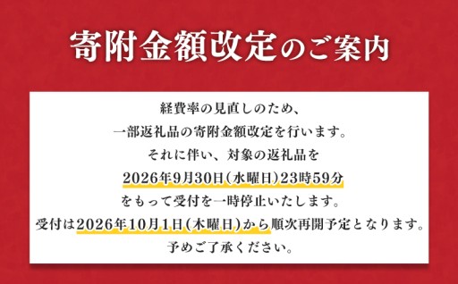【経費率見直しによる返礼品の寄附金額改定について】