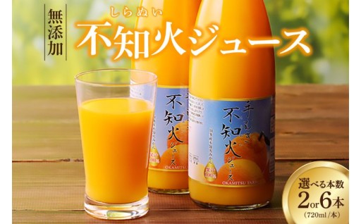 【選べる本数】🍊知多市産不知火ジュース🍊【2本・6本】