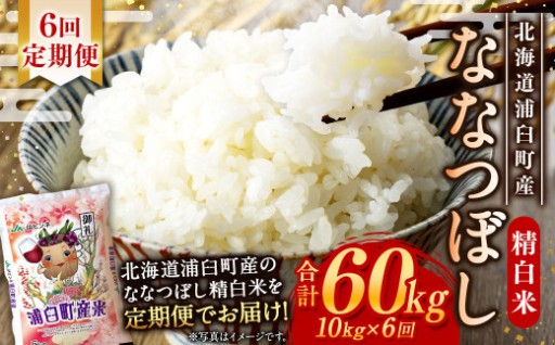 【6回定期便】＜令和8年産＞浦臼産ななつぼし 精白米 10kg（5kg×2袋）