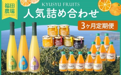 【 3回定期便 】 福田農場人気詰め合わせ 3ヶ月定期便 シロップ セット フルーツシロップセット