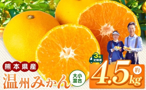 【定期便3回】くすおかファーム の 温州みかん 4.5kg