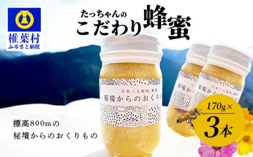 たっちゃんのこだわり蜂蜜【170g×3本】