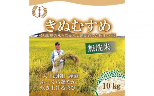 令和7年 鳥取県産 大上農園きぬむすめ無洗米10kg