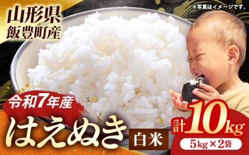 【🍚冷めてもおいしさ長持ち！🍚】飯豊町産 はえぬき 白米 10kg (R7年産）