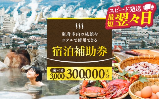 ≪選べる返礼品≫別府市内の旅館やホテルで使用できる宿泊補助券