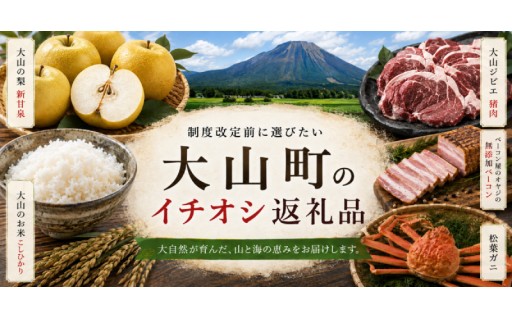 制度改定前に選びたい 大山町のイチオシ返礼品