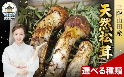 ＼先行予約受付中／三陸山田産の天然松茸！
