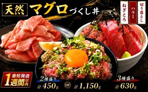 選べる 2種 3種 天然マグロ づくし丼 セット