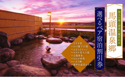 選べる 宿泊 夕焼け温泉 馬頭温泉郷 ペア宿泊割引券