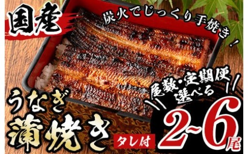 《尾数・定期便選べる！》タレ付き！国産うなぎ蒲焼き(計2～6尾/定期便:2尾×3回) 【尾方屋】
