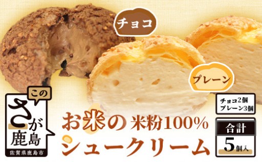 お米のシュークリーム詰め合わせ（プレーン3個・チョコ2個）AA-41 