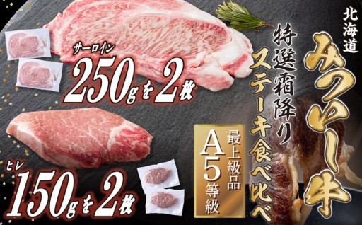 みついし牛A5サーロイン＆ヒレステーキ計800g