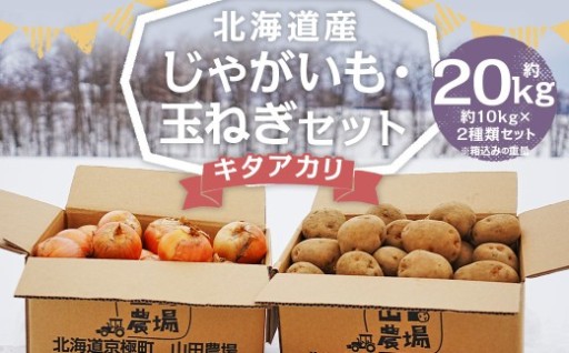 北海道産 じゃがいも キタアカリ 玉ねぎ セット M～2Lサイズ混載 各約10kg 合計約20kg