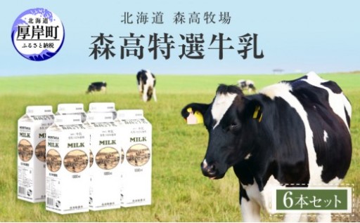 北海道 厚岸町産 森高特選 牛乳 6本 ６L (１L×6本)【株式会社森高牧場】 牧場直送  厚岸町 
