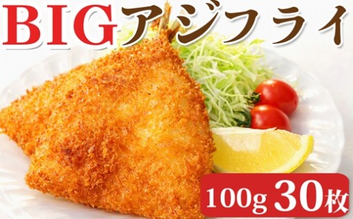 【おすすめ✨】1枚100gの極上アジフライ大容量