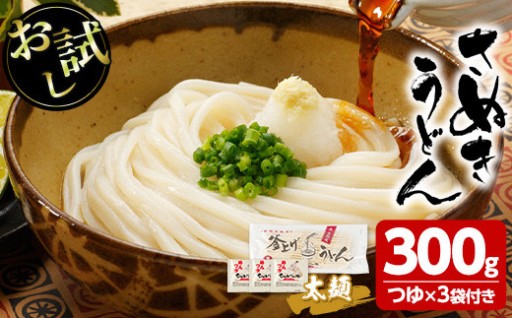 ＜お試し＞半生うどん (300g/極太・つゆ3袋付)