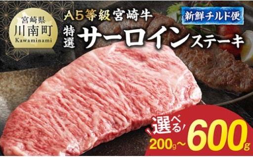 【新鮮チルド便】宮崎牛特選サーロインステーキ
