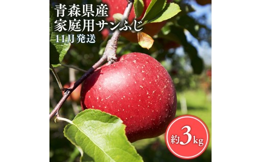 ≪11月発送≫【訳あり】家庭用 サンふじ3㎏【青森県 平川市 丸勝木村商店】