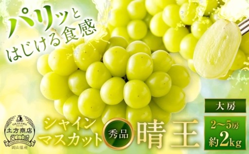 シャインマスカット 晴王 秀品 大房 2 ～ 5房 約2kg