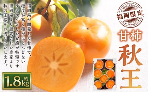 福岡限定オリジナルブランド甘柿 秋王 優品 約1.8kg（5～7玉入）