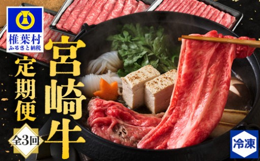 【定期便 3回】宮崎牛を3ヶ月で合計1.85キロ